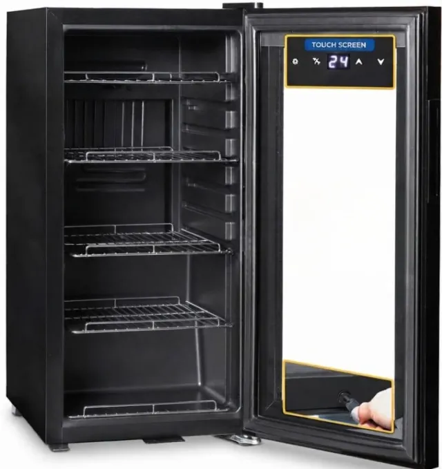 Vantivo® Minibar - Mini Koelkast Glazen Deur - Drankenkoelkast - Flessenkoelkast - Zwart