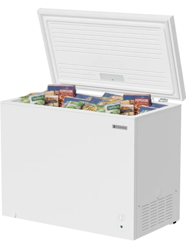KitchenBrothers Vrieskist - 293L - Diepvrieskist - Tot -15 Graden Omgevingstemperatuur - Vrijstaande Vriezer - Incl. Mand - Wit