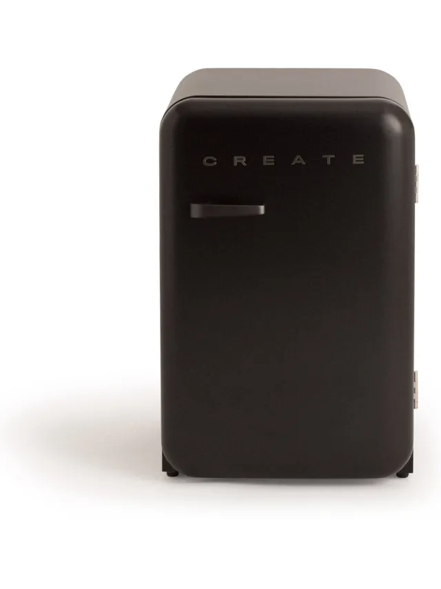 Create Koelkast in retrostijl - Zwart - Handvat Zwart - FRIDGE RETRO 107L