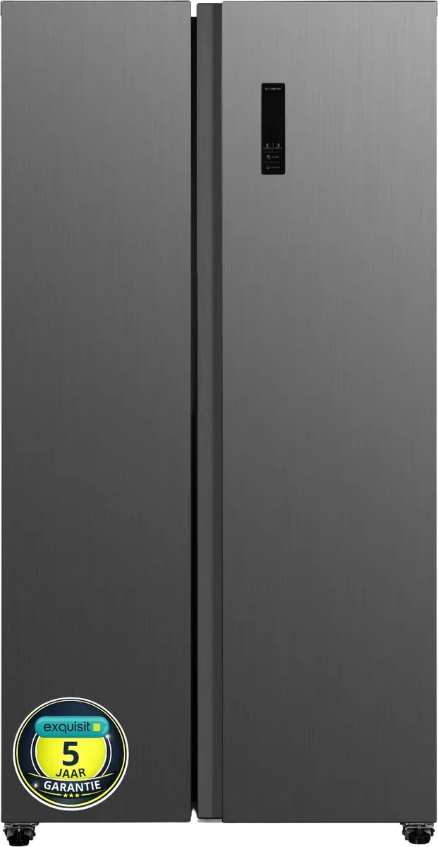 Exquisit CDJ445-041EG - Amerikaanse koelkast - Met Display - 5 Jaar Garantie - Ice-Twister - Snelvries functie - No Frost - 442 Liter - Inox Inoxlook