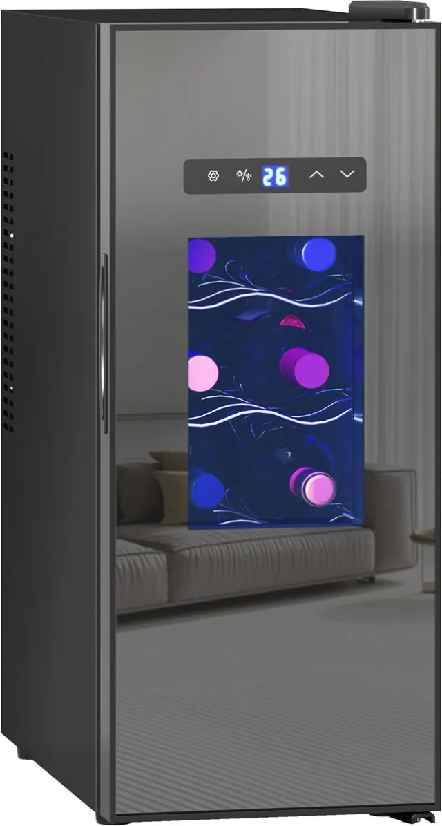 Homcom Wijnkoeler - Metaal - 26,5x51,5x65cm - Zwart