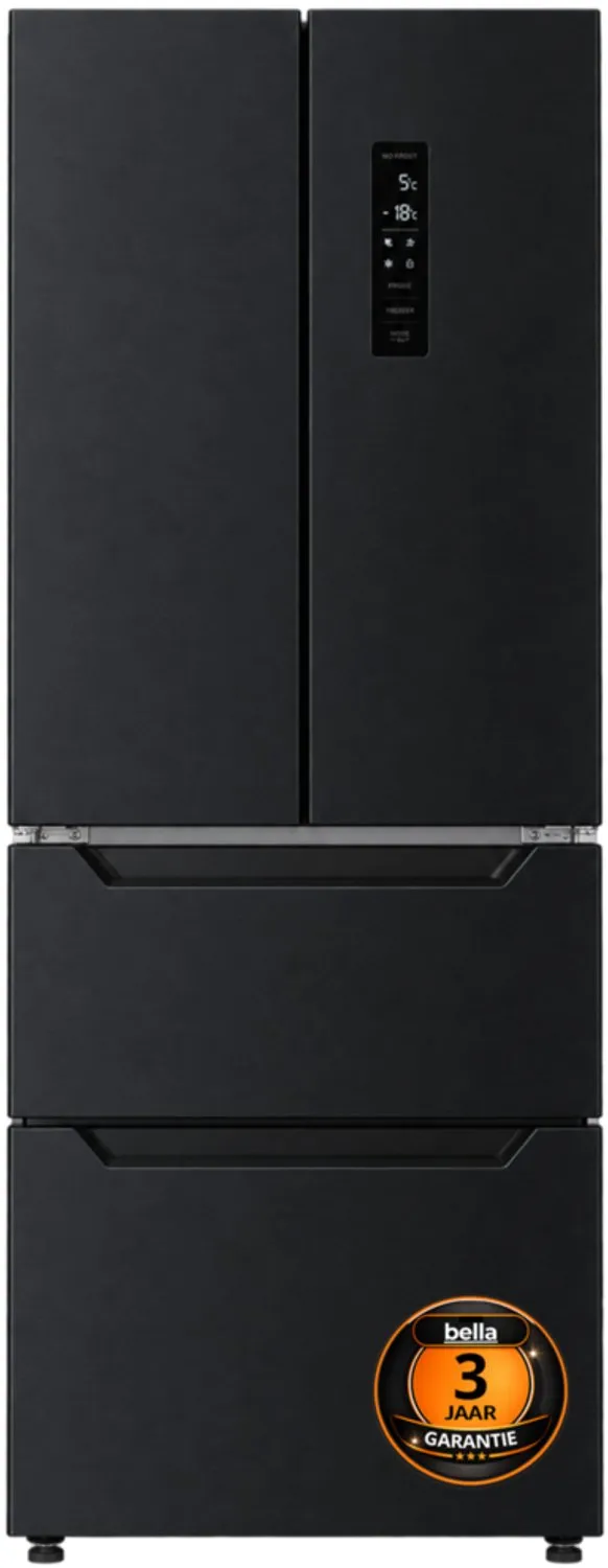 Bella BFS435.1DIE Amerikaanse koelkast, 320 liter, Dark Inox
