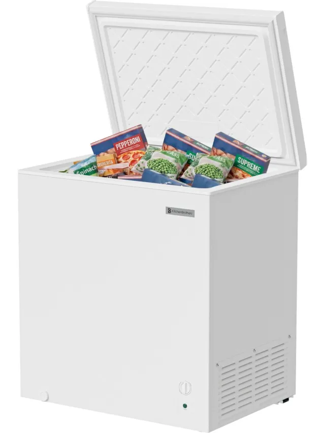 KitchenBrothers Vrieskist - 198L - Diepvrieskist - Tot -15 Graden Omgevingstemperatuur - Vrijstaande Vriezer - Incl. Mand - Wit