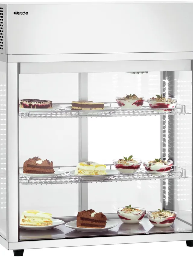 Bartscher Tafelmodel Koelvitrine - 177L - LED Verlichting - Schuifdeuren Glas-1°C/+7°C - 805x445x935mm rvs