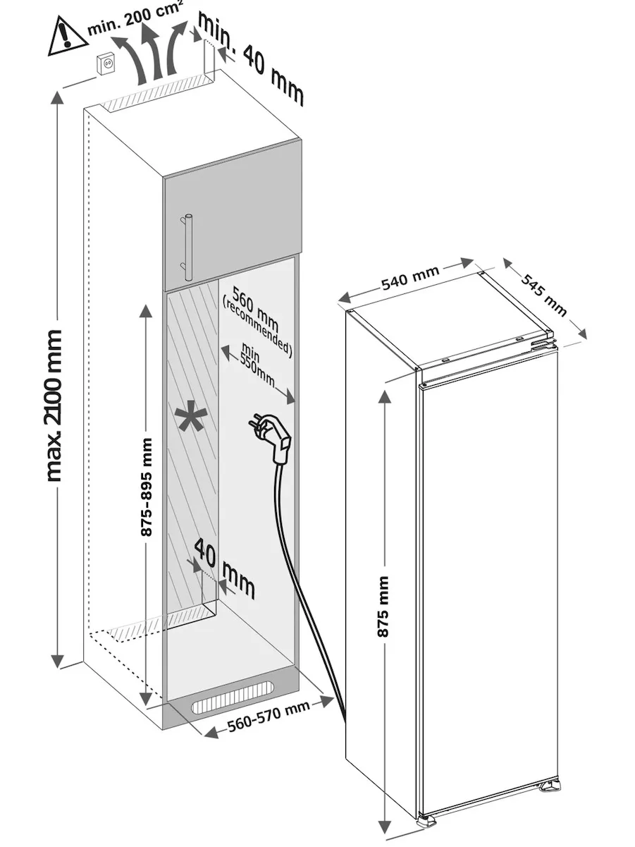 Inventum IKK0882S Inbouw koelkast zonder vriesvak, foto 2