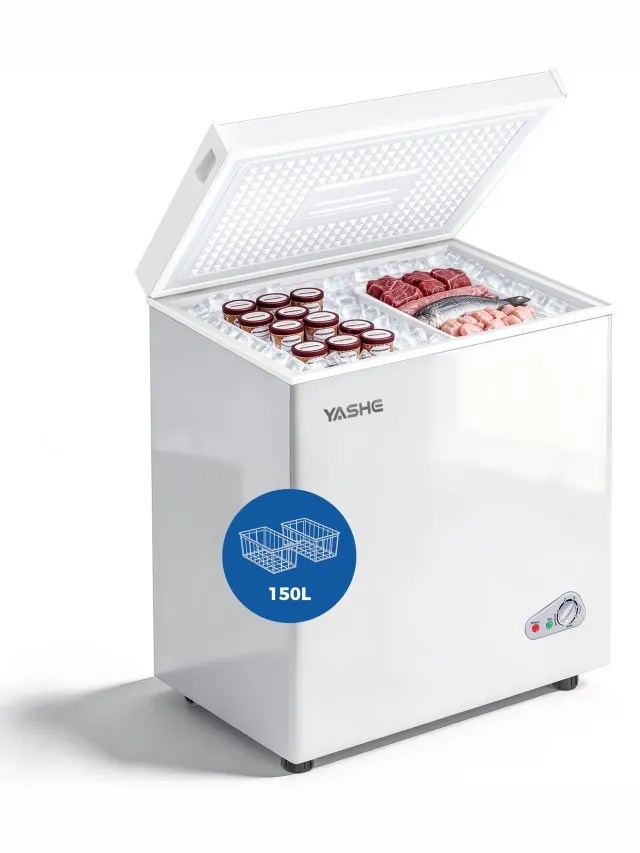YASHE vrieskist - 150 L - 2 manden - energieklasse E - wit White