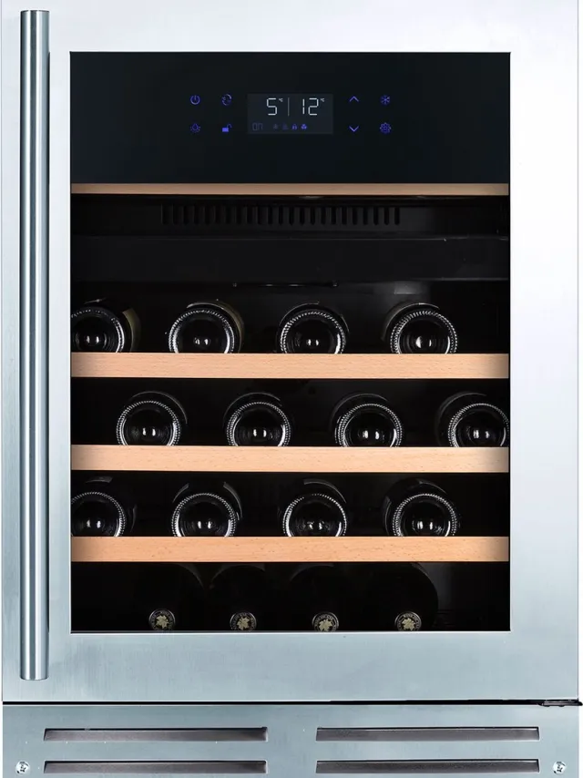 Temptech EX60DX Elegance onderbouw wijnkoelkast - 2 Zones - 46 flessen zilver