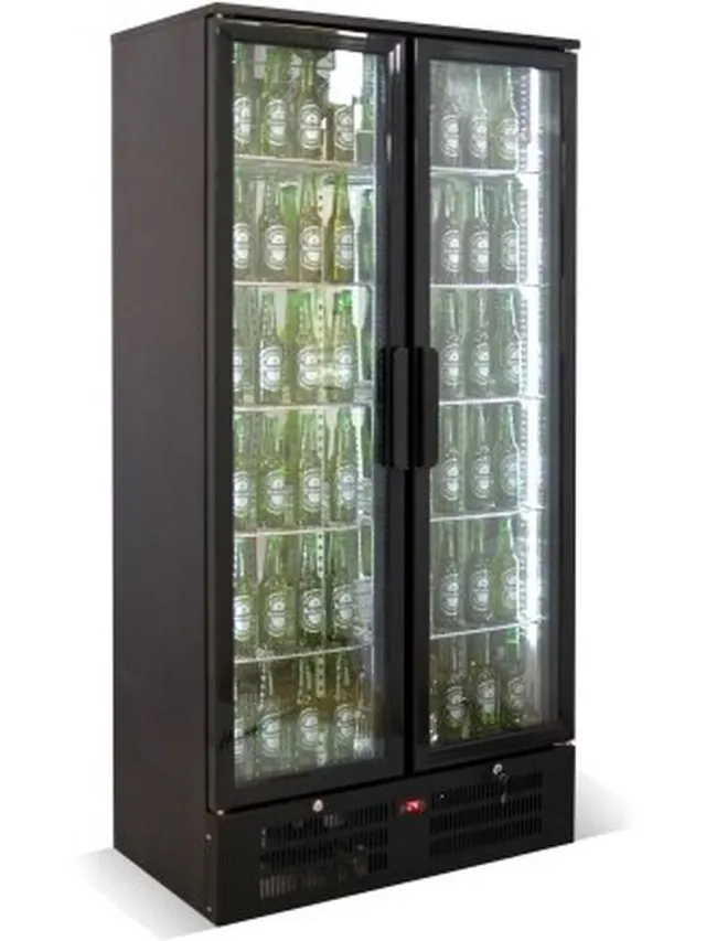 Combisteel Drankenkoeling - 458L - Zwart - Geventileerd - Draaideuren - 900x515x1820mm - Horeca Koelkast
