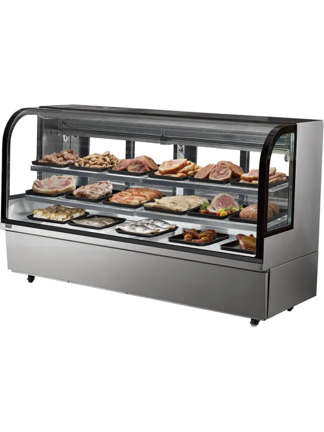 Vevor koelvitrine, bakkerijvitrine, koelkastvitrine 901L 4-laags LED RVS