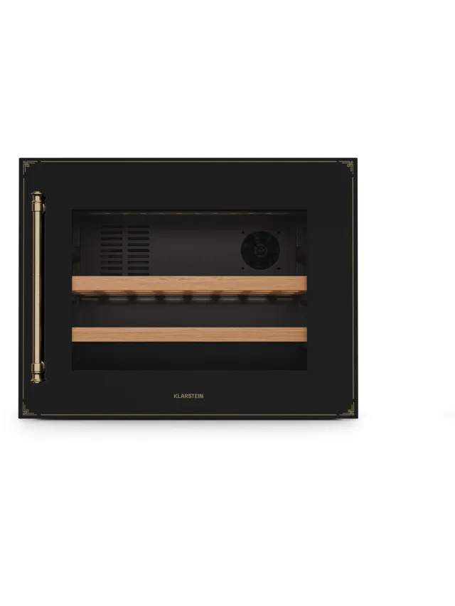 Klarstein Vinsider Victoria 28 wijnkoeler – 28 flessen, 1 zone, 5–20°C, touchscreenbediening, LED-verlichting, trillings- en UV-bescherming, stil, klaar voor installatie, zwart