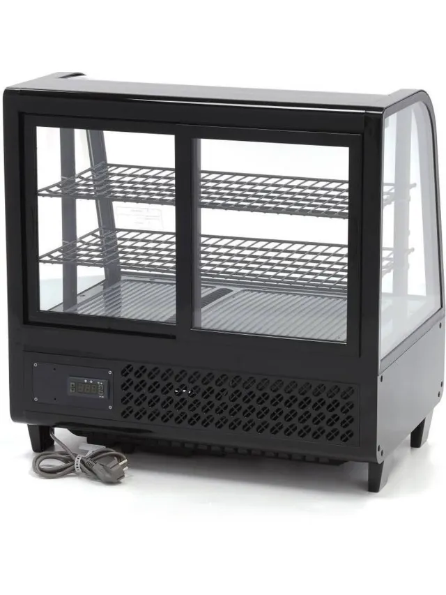 Maxima Gebaksvitrine - 100 L - 68 cm - Schuifdeur Achter Zwart