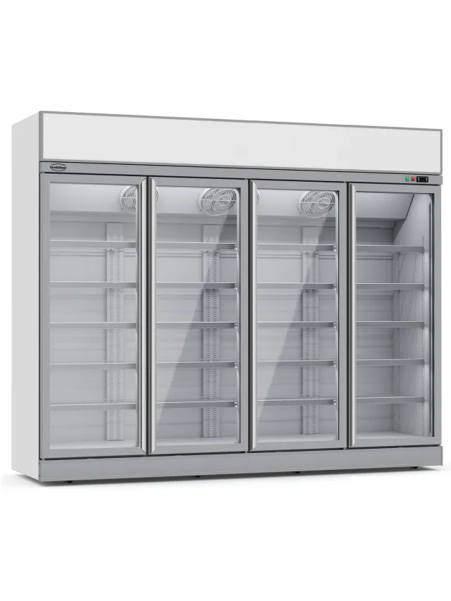 Combisteel Koelkast - 2060L - Wit - 0°C/+10°C - Geforceerd - 4 Draaideuren - Wielen - 2508x710x2092mm - Horeca Koelkast