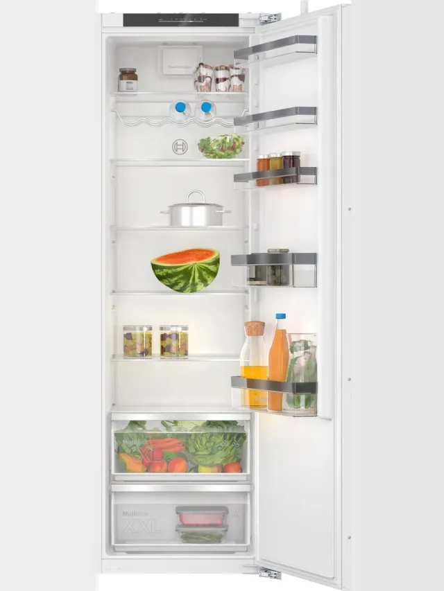 Bosch KIR81VFE0 - Serie 4 - Inbouwkoelkast - Vlakscharnier - 177.2 x 54.1 cm - Zeer stil - Deur op deur - led verlichting - Extra ruime lade voor groente en fruit