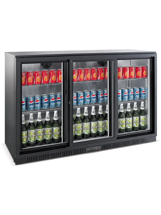 Combisteel Barkoelkast - 320L - Zwart - Schuifdeuren - Statisch + Ventilator - 1350x520x850mm - Horeca Koelkast