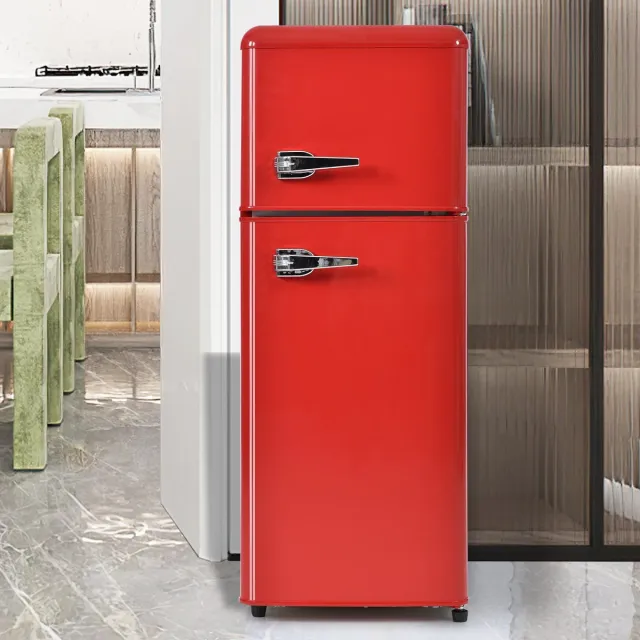 Gutent Retro koel-vriescombinatie, 92 liter, 28 liter vries Rood