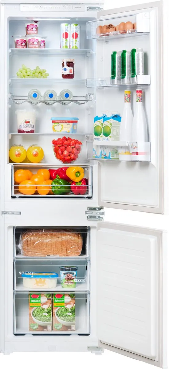 Everglades EVBI6032 - Inbouw Koel-vriescombinatie - No Frost - E - Elektronisch - Super Freeze - Wijnrek - Sleep Deur - 5 jaar Garantie