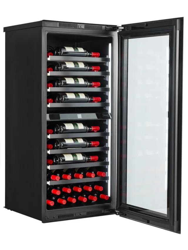 Nestor M inbouw 2 zone wijnklimaatkast NWXE262FN2 - 122 cm H - Push‑Open, Zelfventilerend – LCD & 3-kleurige LED – Stil 38 dB – 62 Flessen Zwart