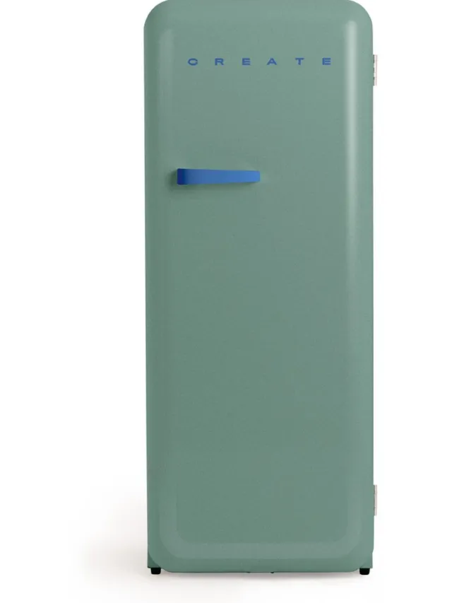 Create Koelkast in retrostijl - Sage - Handvat Kobaltblauw - FRIDGE RETRO 281L