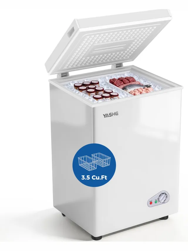 YASHE vrieskist - 100 L - 2 manden - energieklasse E - wit White