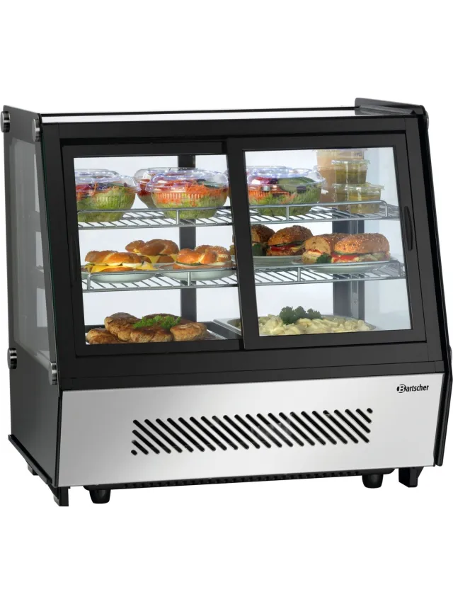 Bartscher Koelvitrine - 120L - Convectiekoeling - Zwart/RVS - LED - 710x568x686mm