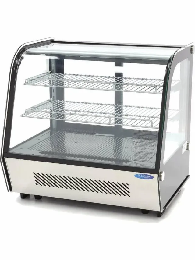 Maxima Gebaksvitrine - 120 L - 70 cm - Schuifdeuren Achter Stainless Steel