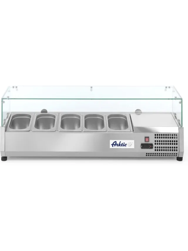 Arktic Opzetkoelvitrine - 5x 1/4 GN-2°C/+8°C - 1205x335x430mm RVS