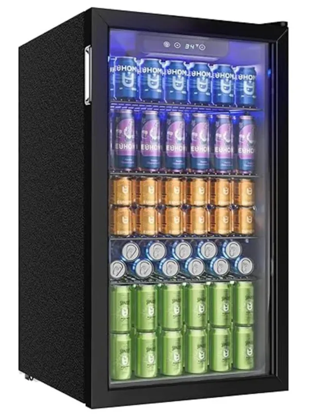 Archi Drankenkoelkast 90 Liter – Koeling - Glazen Deur – Tot 126 Blikjes – Digitale Temperatuurregeling – LED Verlichting – Zwart