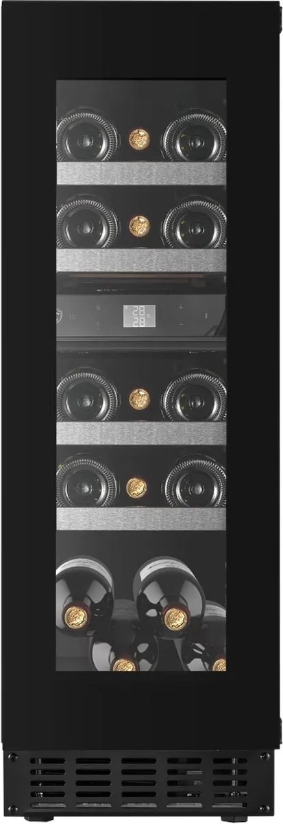 Nestor M Wine NWXS216FN2 Wijnklimaatkast – Onderbouw – 2 Zones – 16 Flessen – Luxe LED-verlichting – Zwart