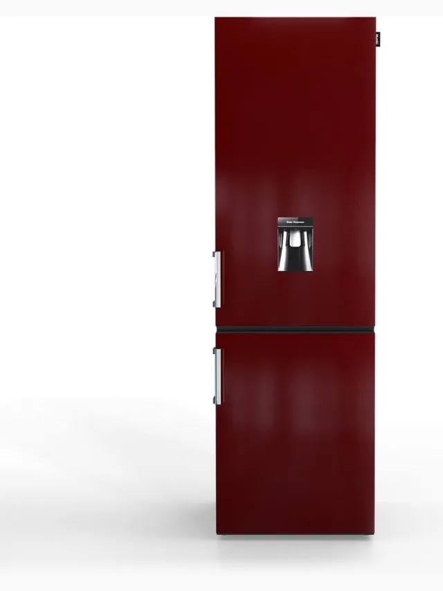 Nunki Large H2O – Koel-vriescombinatie – Waterdispenser – E-klasse – 268 liter – Burgundy Gloss Bordeaux