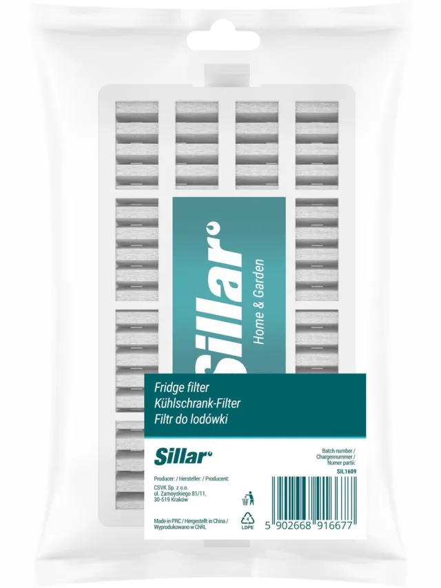 Sillar , 1x koelkastfilter, luchtfilter, antibacterieel, neutraliseert geurtjes, vervanging voor Microban ANT001, compatibel met koelkasten van Whirlpool en Indesit Wit