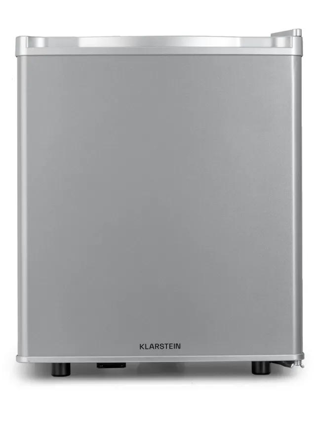 Klarstein Minibar minikoelkast voor op de kamer, minikoelkast voor drankjes, snacks en cosmetica, kleine , kleine en stille koelkast, verstelbare planken, kleine Skincar koelkast 5-22°C, 45L - 26 dB - voor Kantoor - Compact Vrijstaand Zilver