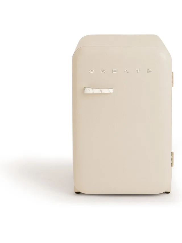 Create Koelkast in retrostijl - Gebroken wit - Handvat Marmer - FRIDGE RETRO 107L