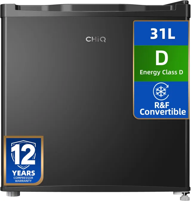 chiq CSD31DBD - Mini vriezer - Barmodelr - 31 Liter - Energieklasse D - 39 dB- Zwart - 12 jaar garantie op compressor - 2026 Nieuw