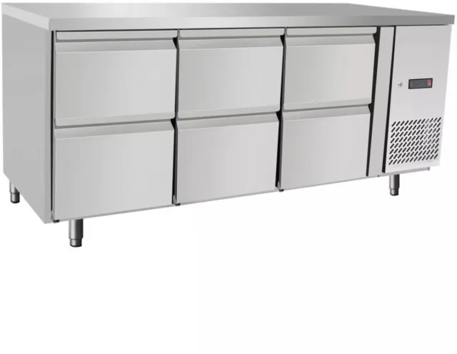 Arktic Hendi Arktic Koeltoonbank - 6 Laden - 420L - 230V/400W - Geforceerd - 1795x700x879mm Wit