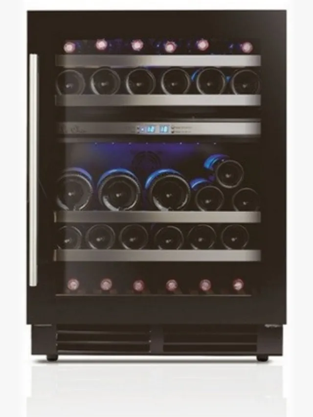 Le Chai LBN 445 - Wijnkoelkast met 2 temperatuurzones - Inbouw of vrijstaand gebruik - 44 flessen - Zwart - 4 schuiflades - 3 LED kleuren - 39 dB