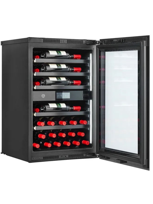 Nestor M Inbouw Wijnklimaatkast NWXE240FN2 - 2 zones - H 88 cm - 40 Flessen - Zelfventilerend - Push-Open Zwart