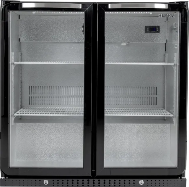 Husky C2-865-BK-NL-HU - Flessen Koelkast - Horeca - Met Glazen Deuren Zwart