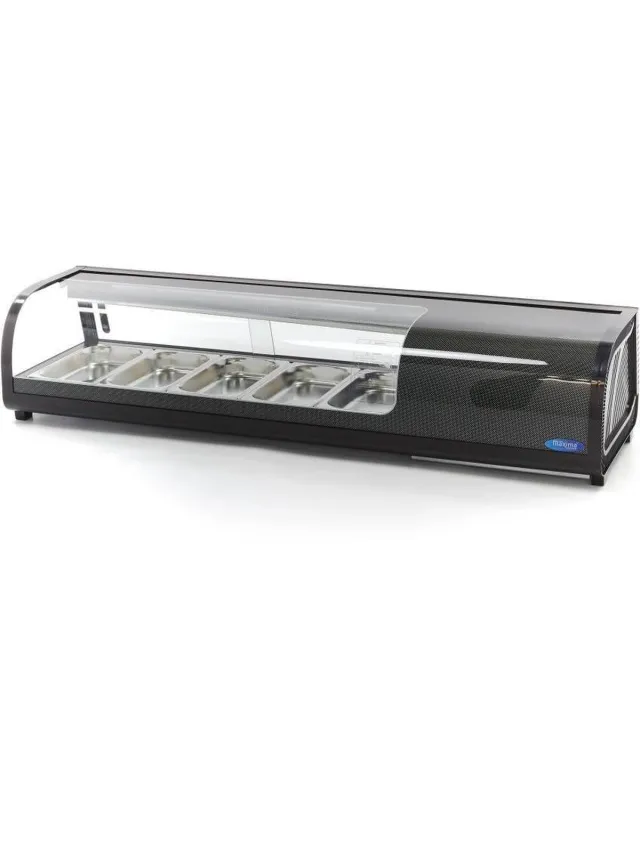 Maxima Sushi- en Tapasvitrine - 52 L - 5 x 1/3 GN - Tafelmodel Black - 52L