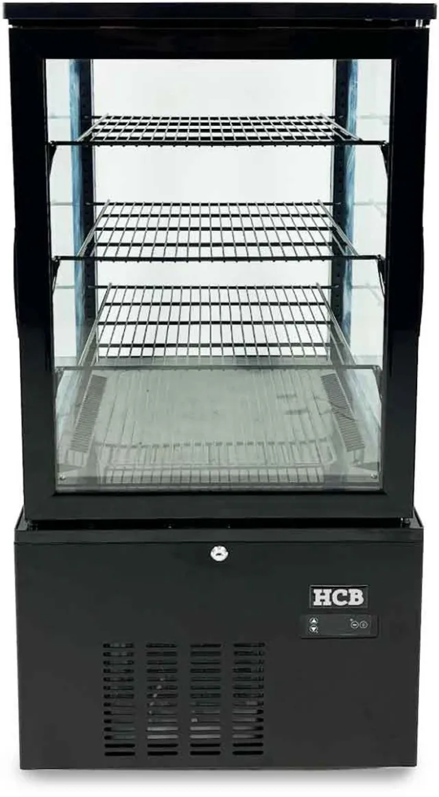HCB Professionele Horeca Gebaksvitrine - 130 liter - zwart - 230V - Koelvitrine - 55x51.5x110 cm (DxBxH) - 59 kg - 8816