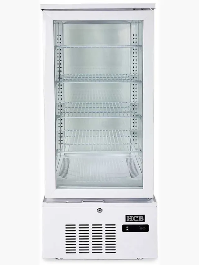 HCB Professionele Horeca Gebaksvitrine - 92 liter - wit - 230V - Koelvitrine - 39.8x43.4x115.4 cm (DxBxH) - 48 kg - 8813
