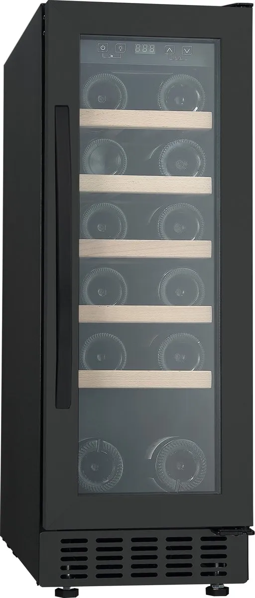 Caviss SLEN120TBE5 - Wijnkoelkast - 20 Flessen - 1 Temperatuur - LED verlichting - H 82 cm - 30 cm B Zwart