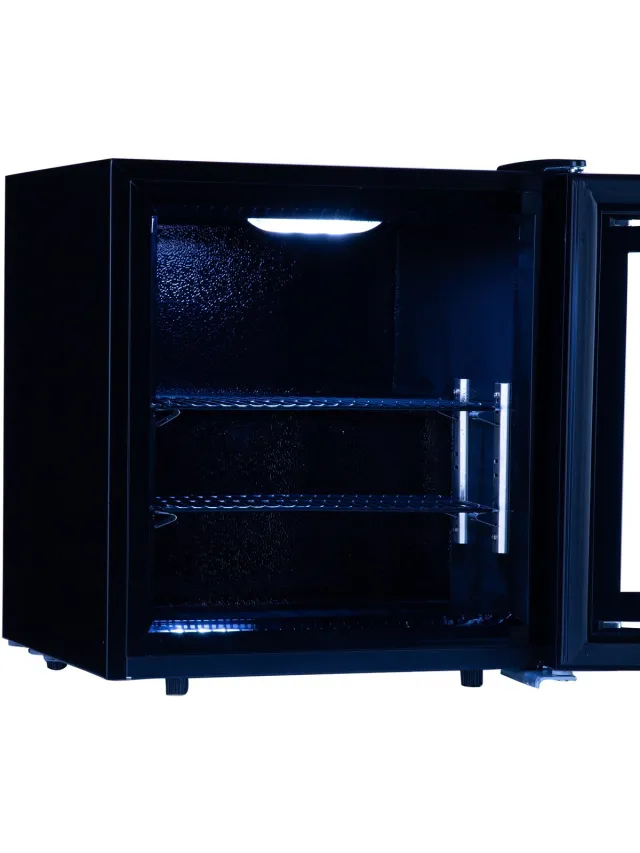 Klarstein Diepvriezer IceAge met glasfront, Thermostaat met 5 standen, 0 tot 18 °C, in hoogte verstelbare, 36 Liter - Vrieskast Diepvrieskast - LED Compact - Wit - Freezer - Vrieskast Klein Zwart