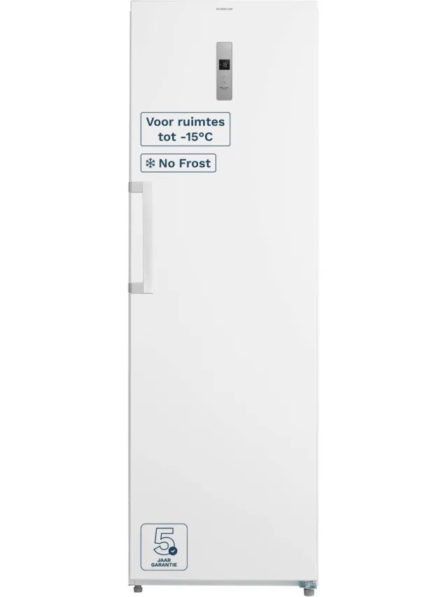 Inventum VR1850W No Frost kastmodel vriezer energiezuinig - 272 liter - 185 cm hoog - Supervriezen - Superkoelen - Energielabel C - Ledverlichting - Geschikt voor garage tot -15°C - Diepvrieskast - Vrijstaand - 8 lades/vakken - Wit