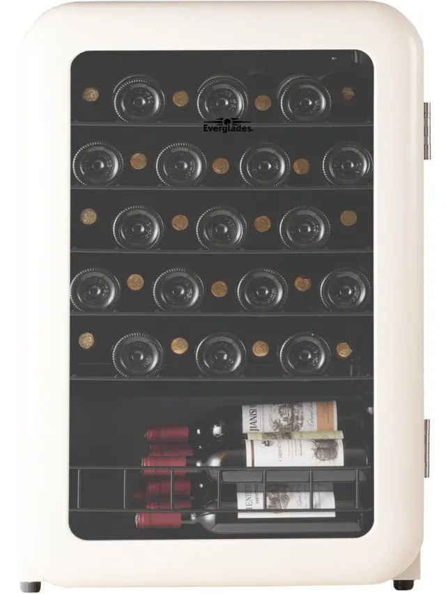 Everglades EVWC21301RW - Wijnkoelkast - Retro Ivory - 49 Flessen - Digitaal Display - 5 Jaar Garantie