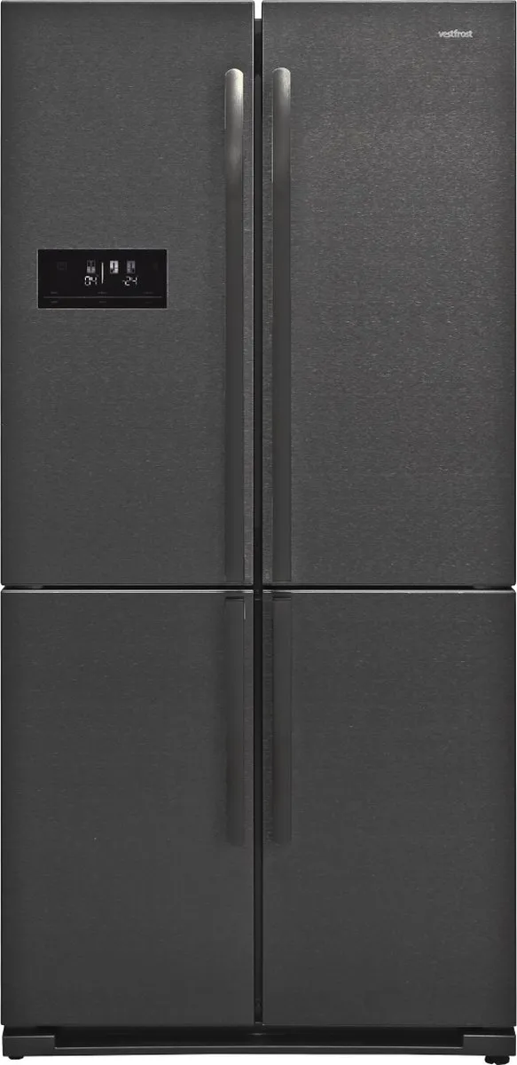 Vestfrost VR-FW916-1E0D - Koel-vriescombinatie - Black RVS - 588 Liter - ijsblokjesproductie - Maxi-Fresh filter - 0 ° compartiment - NoFrost - ION technologie