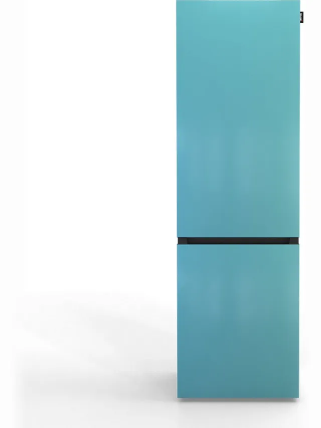 Nunki LARGECOMBINF-FSKY / Koel-vriescombinatie, D Klasse, 253l, Sky Blue, Gloss (FRONT only) Hemelsblauw, Zwart