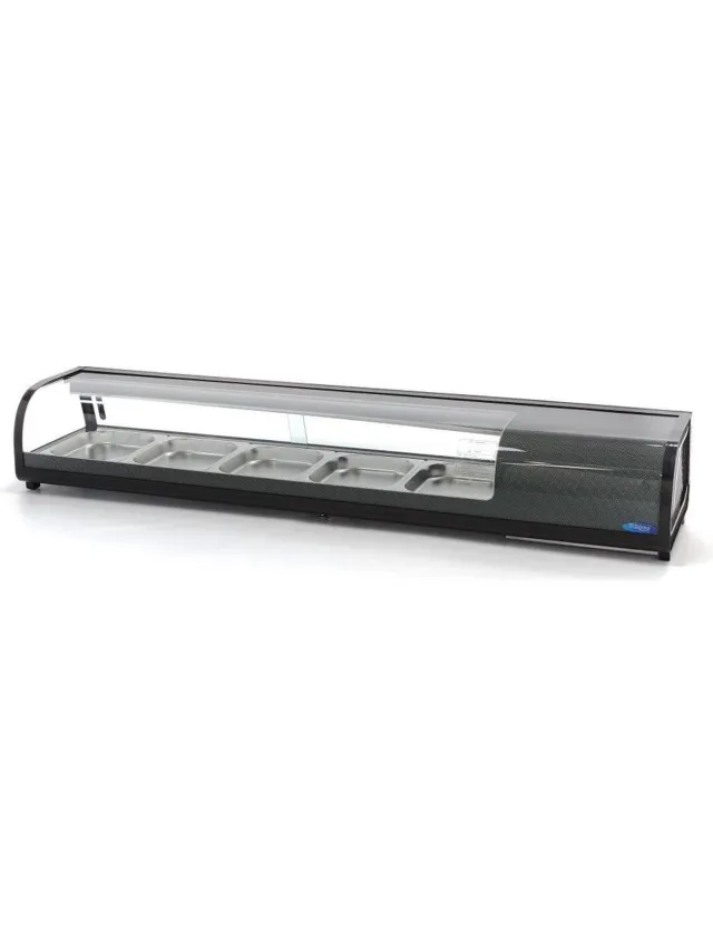 Maxima Sushi- en Tapasvitrine - 132 L - 5 x 1/2 GN - Tafelmodel Zwart