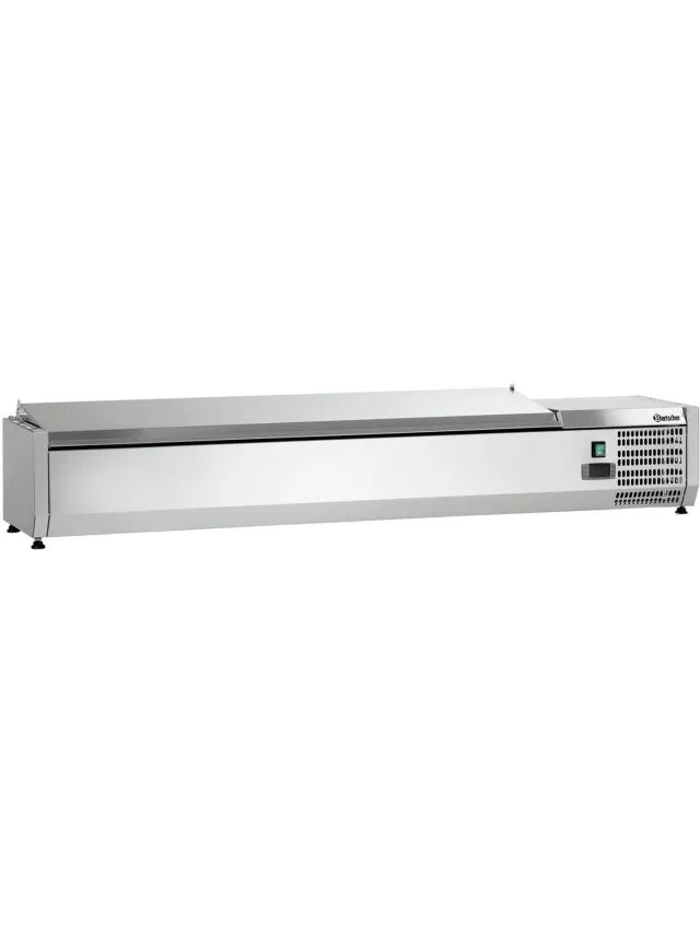 Bartscher Opzetkoelvitrine ED4-1501 - 7x1/4 GN - 0°C-10°C - RVS-deksel - 1500x335x290mm