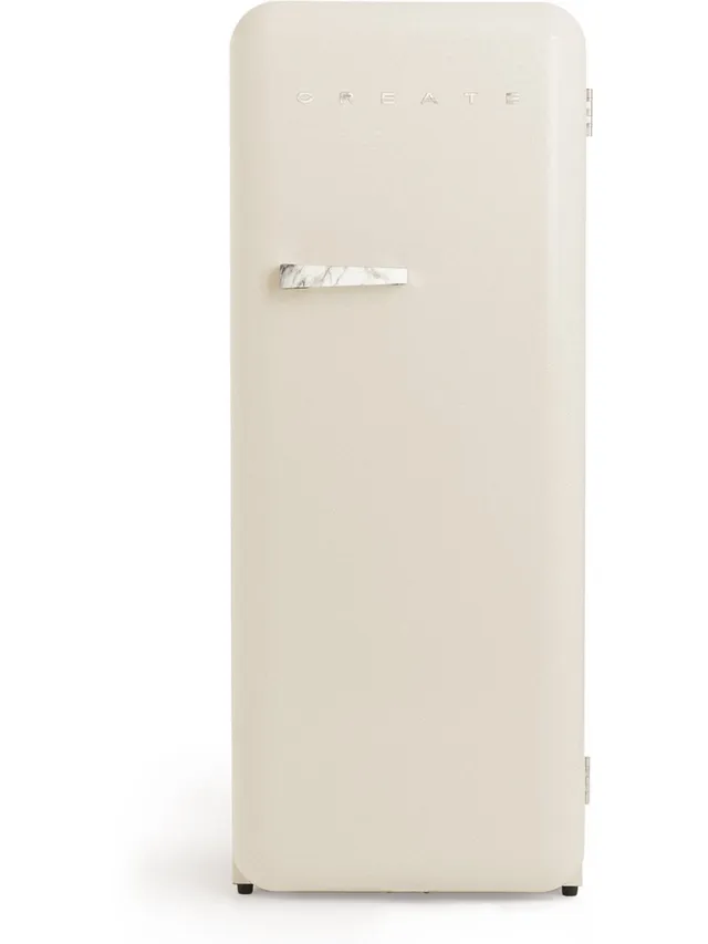 Create Koelkast in retrostijl - Gebroken wit - Handvat Marmer - FRIDGE RETRO 281L Beige