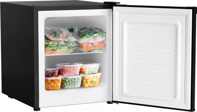 KitchenBrothers Mini Vriezer - 33L - Kleine Diepvrieskast - Diepvriezer - Vrijstaand - Compact - Zwart